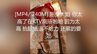 [MP4/ 240M] 熟女大姐 你太高了在KTV厕所啪啪 因为太高 抬腿插逼不给力 还累的要死