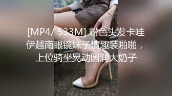 [MP4/ 533M] 粉色头发卡哇伊越南眼镜妹子情趣装啪啪，上位骑坐晃动圆润大奶子