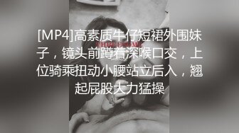 [MP4]高素质牛仔短裙外围妹子，镜头前蹲着深喉口交，上位骑乘扭动小腰站立后入，翘起屁股大力猛操