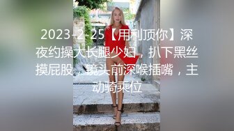 2023-2-25【用利顶你】深夜约操大长腿少妇，扒下黑丝摸屁股，镜头前深喉插嘴，主动骑乘位